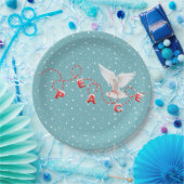 White Peace Dove mit Peace Text Pappteller (Party)