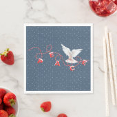 White Peace Dove mit Peace Text Serviette (Beispiel)