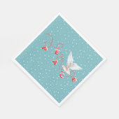 White Peace Dove mit Peace Text Serviette (Ecke)