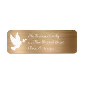 White Peace Dove Silhouette Imitate Gold Foil (Vorne)