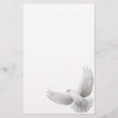 White Peace Dove Stationery Briefpapier (Vorderseite)