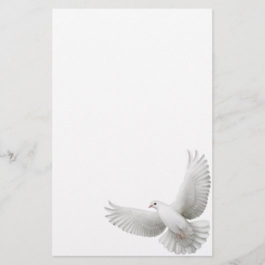 White Peace Dove Stationery Briefpapier (Vorderseite)