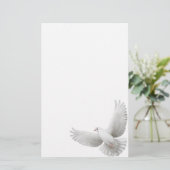 White Peace Dove Stationery Briefpapier (Stehend Vorderseite)