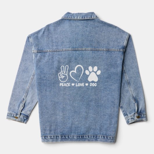 White Peace Liebe Dog Jeansjacke (Rückseite)