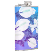 White Peace Lily Illustration Blassblau Lila Flachmann (Rechts)