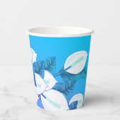 White Peace Lily Illustration Blassblau Lila Pappbecher (Rückseite)