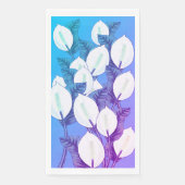 White Peace Lily Illustration Blassblau Lila Serviette (Vorderseite)