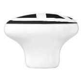 White Peace Sign auf schwarz Keramikknauf (Seitenansicht)