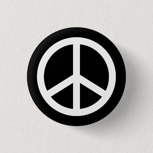 White Peace Sign Button (Vorderseite)