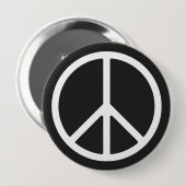 White Peace Symbol Button (Vorne & Hinten)
