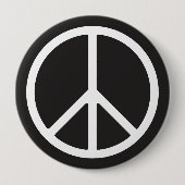 White Peace Symbol Button (Vorderseite)