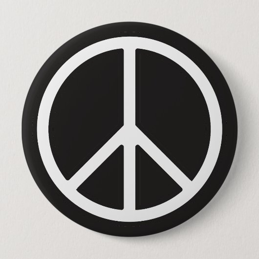 White Peace Symbol Button (Vorderseite)