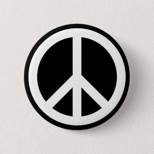 White Peace Symbol Button (Vorderseite)