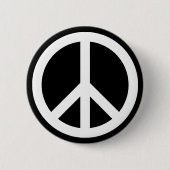 White Peace Symbol Button (Vorderseite)