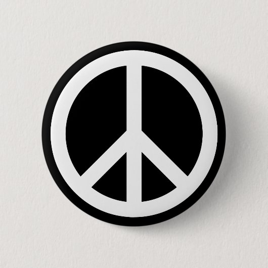White Peace Symbol Button (Vorderseite)