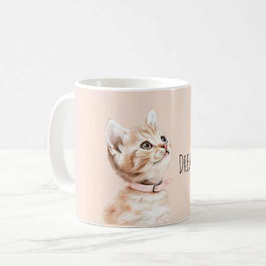 White Peach Cat Kaffeetasse (Vorderseite Links)