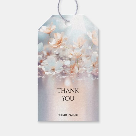 White Peach Floral Gift Tag Geschenkanhänger (Vorderseite)