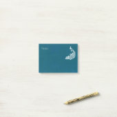 White Peacock auf Aquamarinem, kühl gestaltetem Ar Post-it Klebezettel (Auf Schreibtisch)