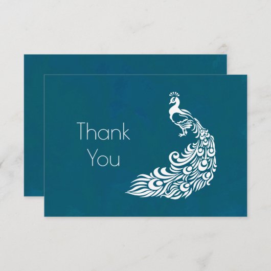 White Peacock auf Aquamarinem Party Danke (Vorne/Hinten)