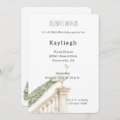 White Peacock Birthday Einladung (Vorne/Hinten)