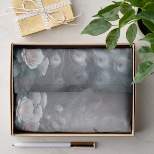 White Peacock Decoupage Seidenpapier (Geschenk)