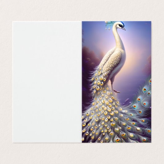 White Peacock Graphic Visitenkarten (Außenseite Aufgefaltet)