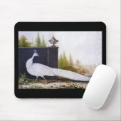 White Peacock Mousepad (Mit Mouse)