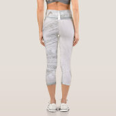 White Peacock schöne Federn Capri Leggings (Rückseite)