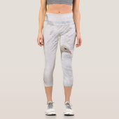 White Peacock schöne Federn Capri Leggings (Vorderseite)