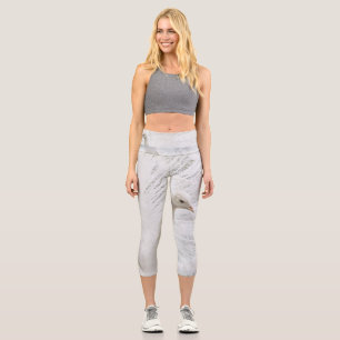 White Peacock schöne Federn Capri Leggings