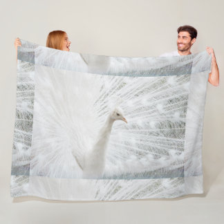 White Peacock schöne Federn Fleecedecke