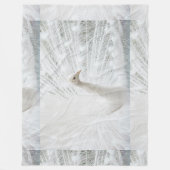 White Peacock schöne Federn Fleecedecke (Vorderseite)