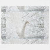 White Peacock schöne Federn Fleecedecke (Vorderseite (Horizontal))