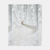 White Peacock schöne Federn Fleecedecke (Vorderseite)
