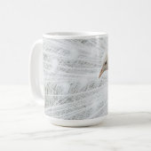 White Peacock schöne Federn Latte Tasse (Vorderseite Links)