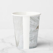 White Peacock schöne Federn Pappbecher (Links)