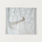 White Peacock schöne Federn Wandteppich (Vorderseite (Horizontal))