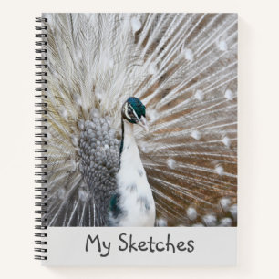 White Peacock Sketchbook Notizblock