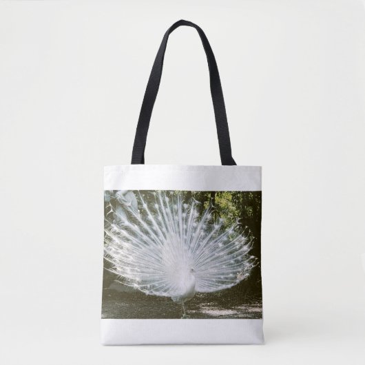 White Peacock Tote Bag Tasche (Vorderseite)
