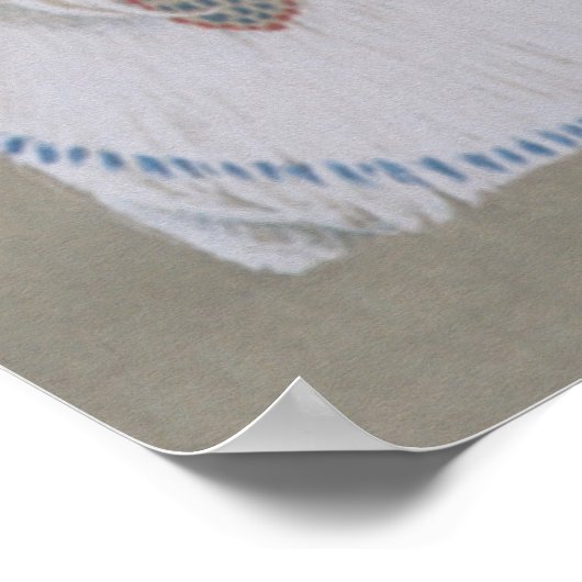 White Peacock Vintage Poster (Ecke)