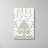 White Peacocks Hochzeitsguestbook Leinwand (Vorderseite)