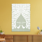 White Peacocks Hochzeitsguestbook Leinwand (Insitu (Wohnzimmer))