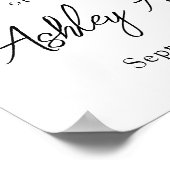 White Pearl Bow Baptism Welcome  Poster (Ecke)