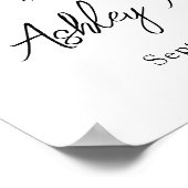 White Pearl Bow Baptism Welcome  Poster (Ecke)