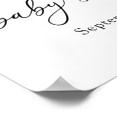 White Pearl Bow Girl Baby Shower Welcome  Poster (Ecke)