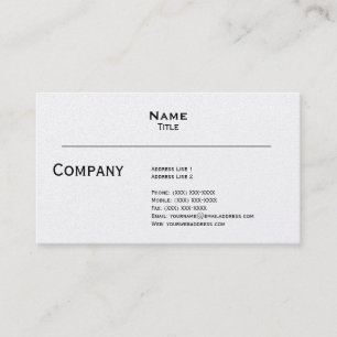White Pearl Finish Business Card Visitenkarte