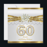 White Pearl Gold Lace Floral 60. Geburtstagsparty Einladung<br><div class="desc">60. Geburtstagsparty, Elite White Lace Pearl Gold Floral Silver und Diamond 60 Geburtstagsparty. Perle mit Diamond Edelsteinen Elegant Diamond White Jewel Image. Elegante Feierlichkeiten Party Einladung. Passen Sie Ihre persönlichen Daten an. Für Frauen und Mädchen. Zizzago Einladungen. Jeden Anlaß Jedes Party Geburtstag lädt Template Fabulous Eleganten Veranstaltungen für Frauen, Party...</div>