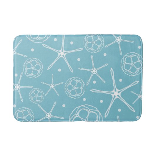 White Pearl Starfish Eleganter Classy Beach Badematte (Vorderseite)