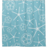 White Pearl Starfish Eleganter Classy Beach Duschvorhang (Vorderseite)