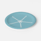 White Pearl Starfish Elegantes Hochzeitssemble Bra Pappteller (Schrägansicht)